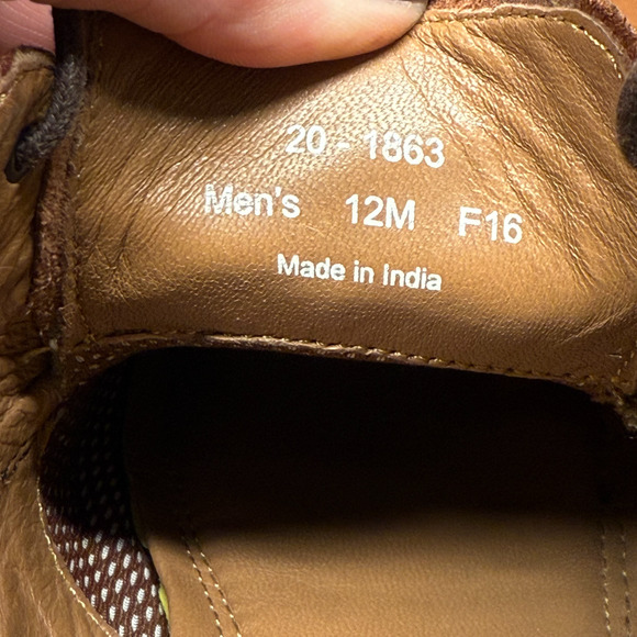 JOHNSTON & MURPHY Tabor Men's 12M Cap Toe Brown Calfskin Leather Dress Shoes - Picture 13 of 13